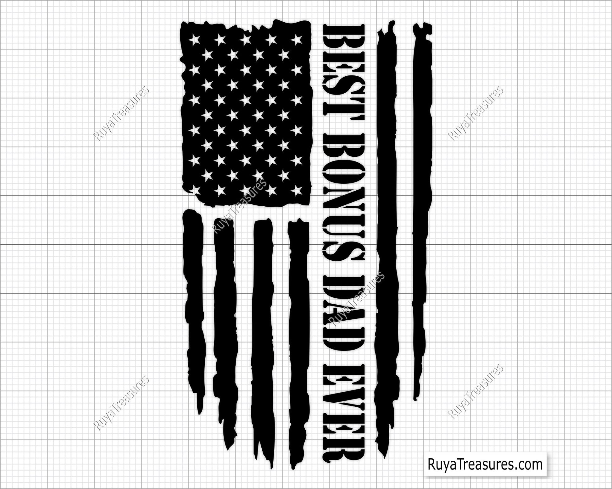 Distresssed Flag Best Bonus Dad Ever svg