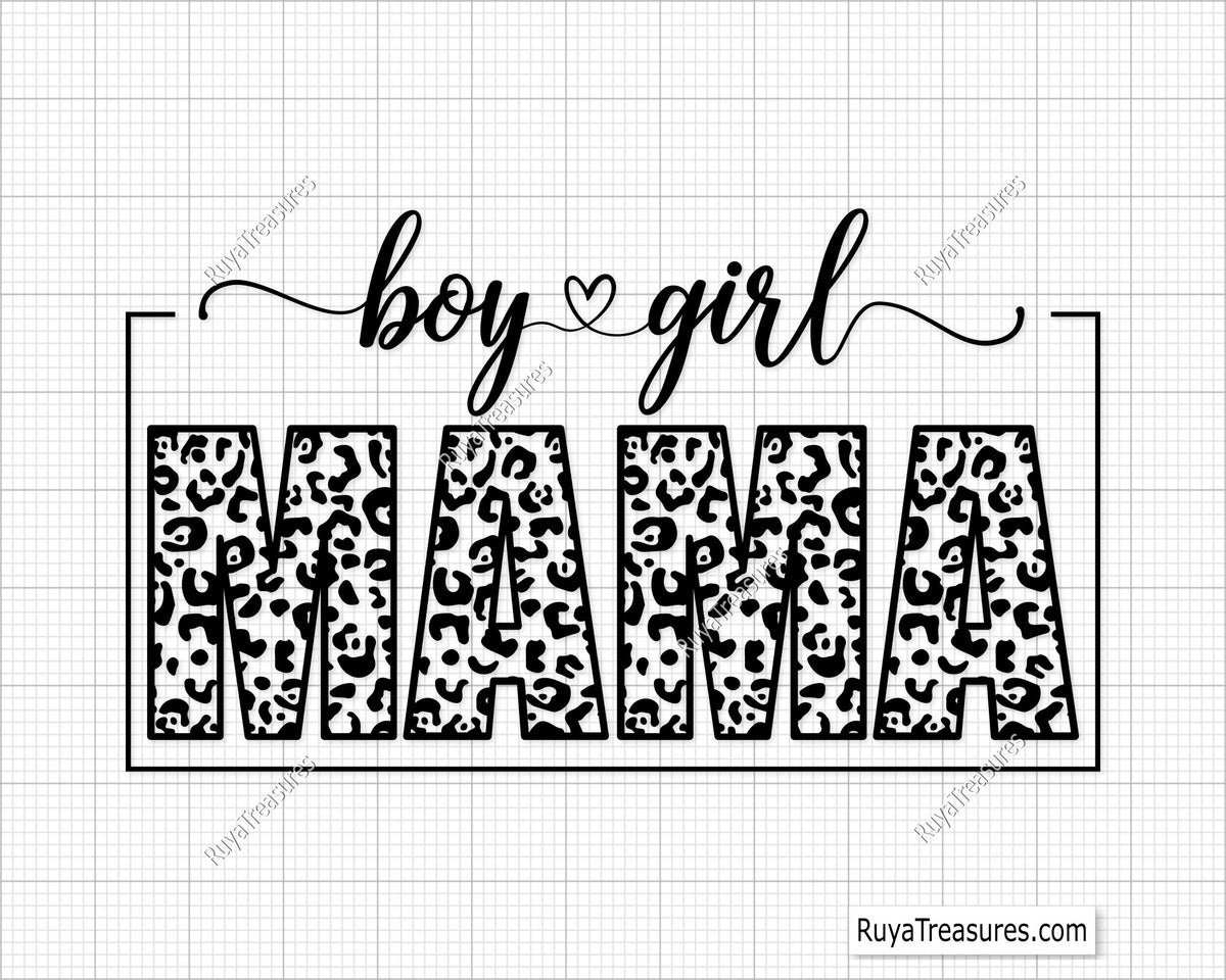 Boy And Girl Mama Svg