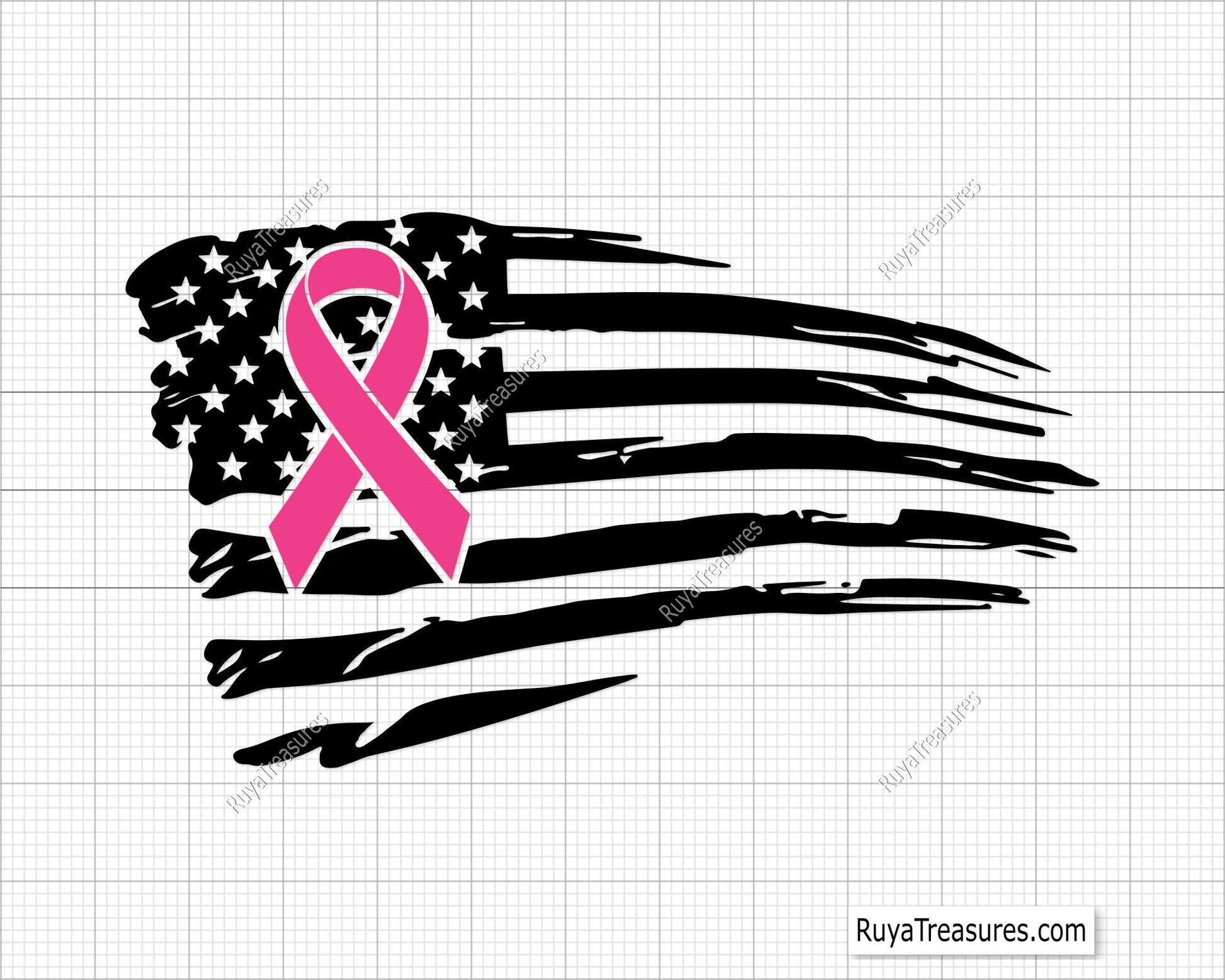 Breast Cancer Flag  Svg