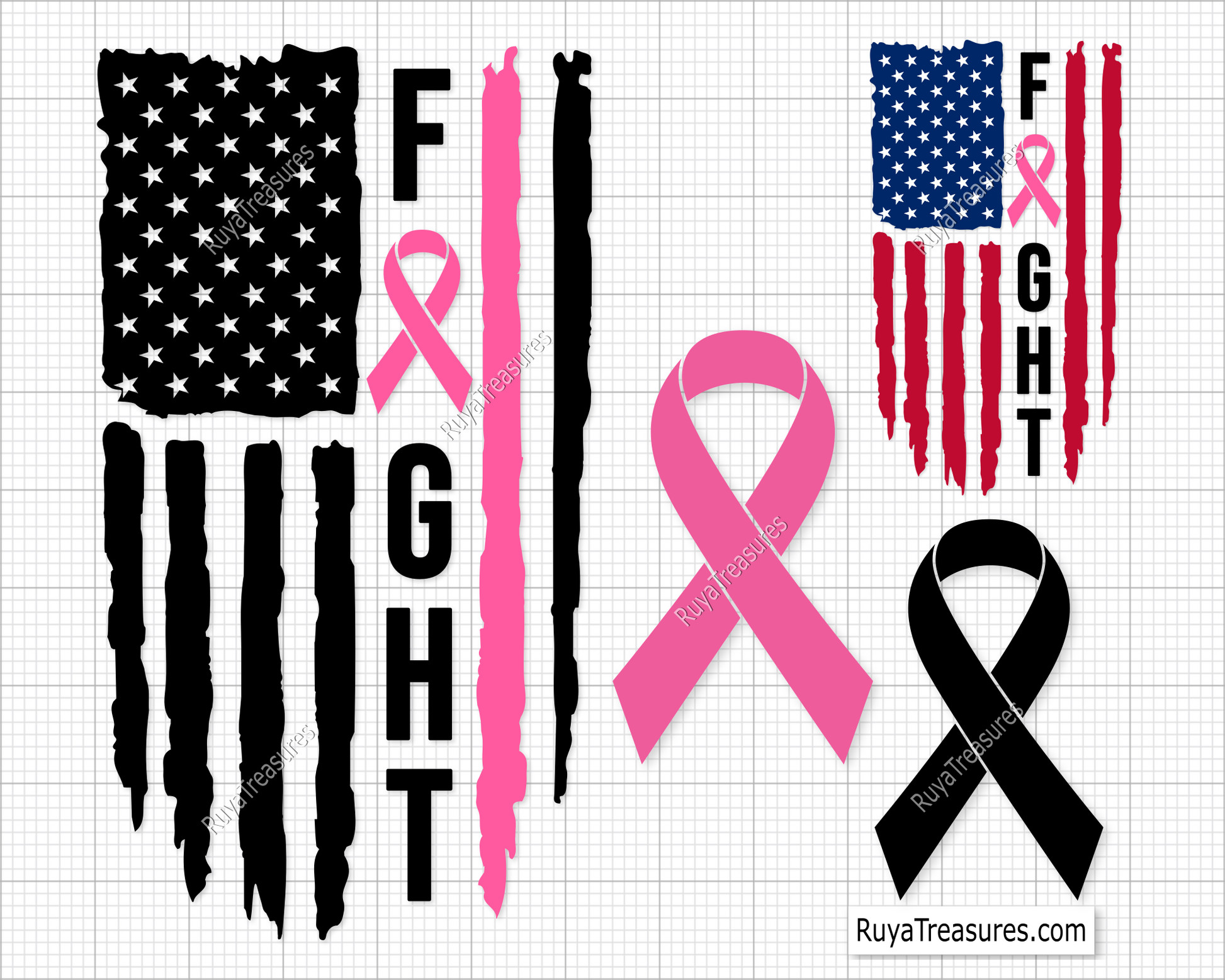 Breast Cancer Flag  Svg