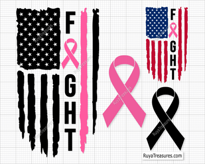 Breast Cancer Flag  Svg