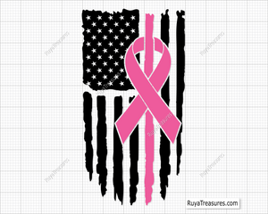 Breast Cancer Flag Svg