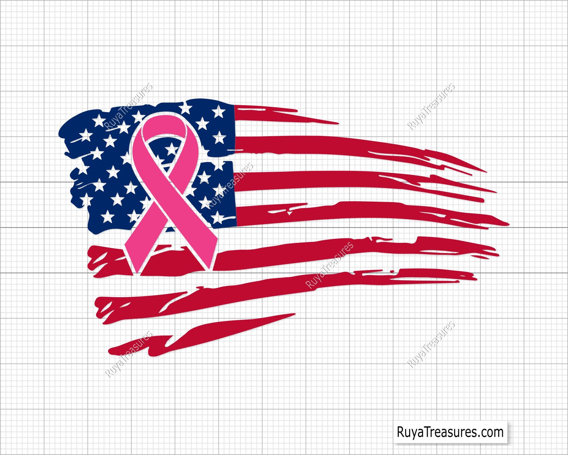 Breast Cancer Flag  Svg