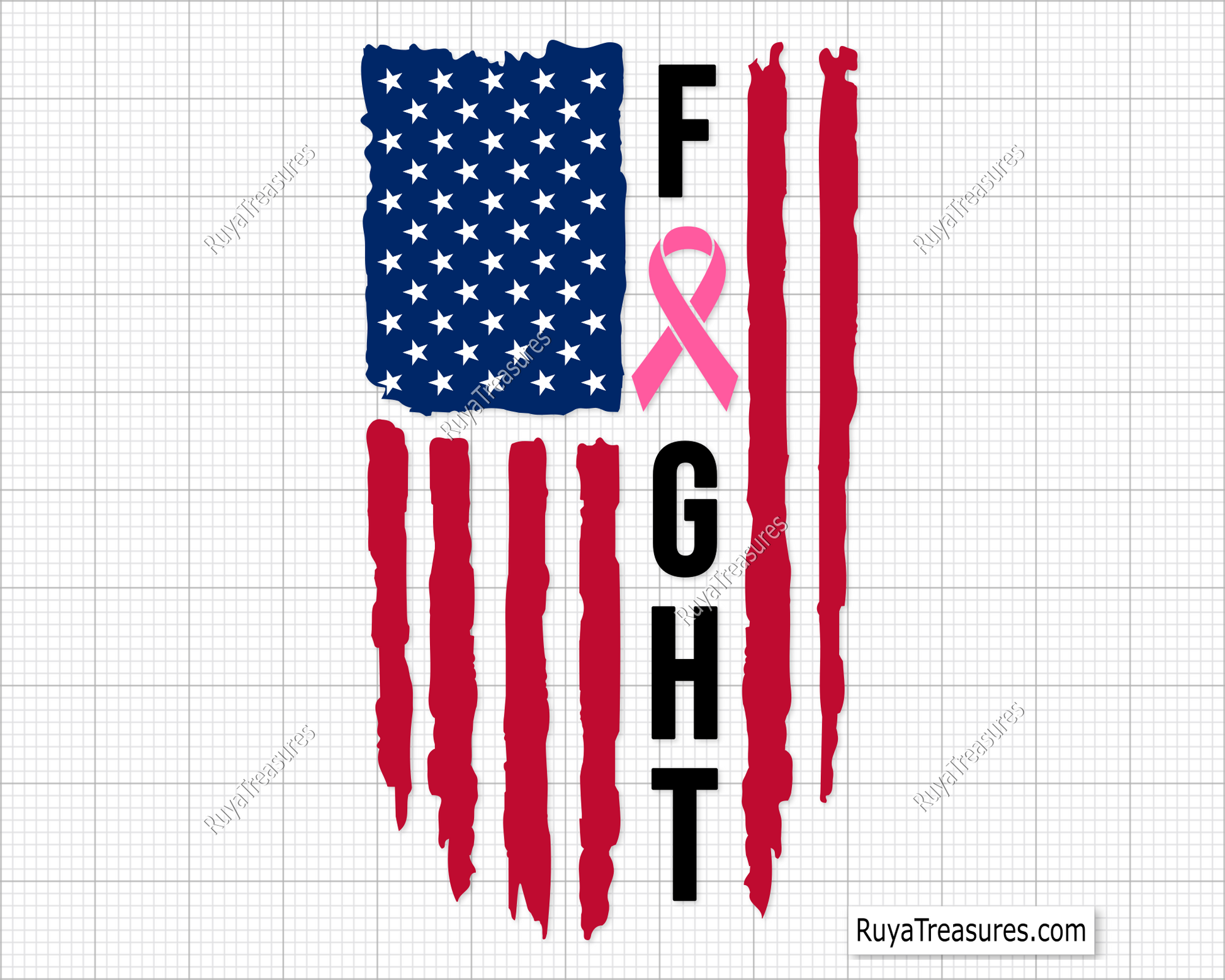 Breast Cancer Flag Svg