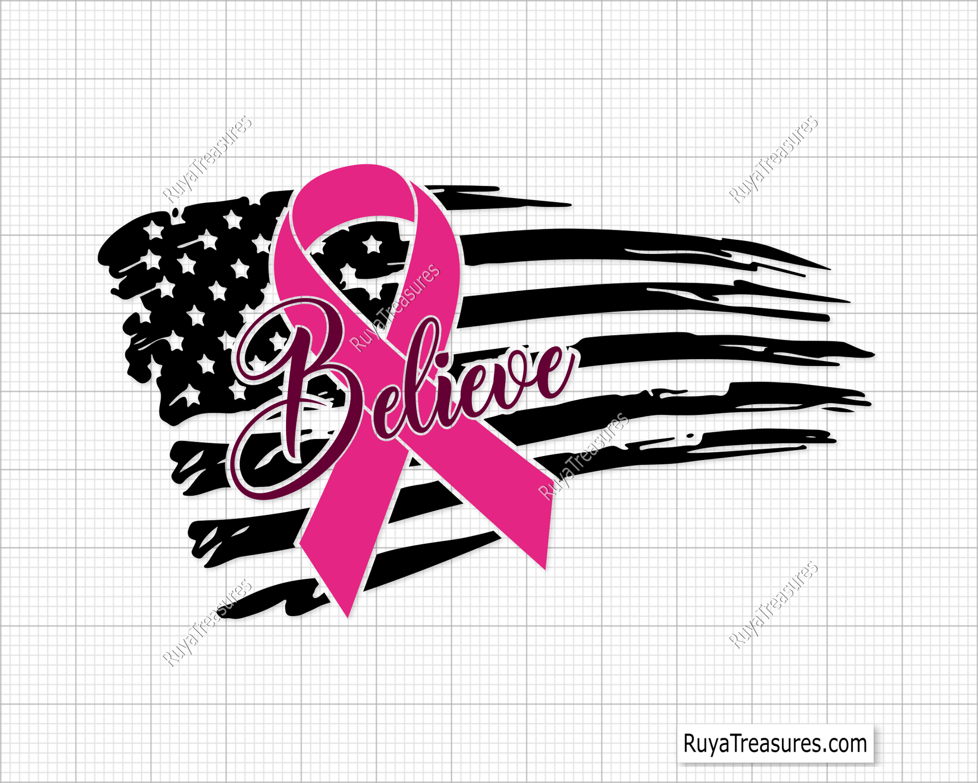 Breast Cancer Flag Svg