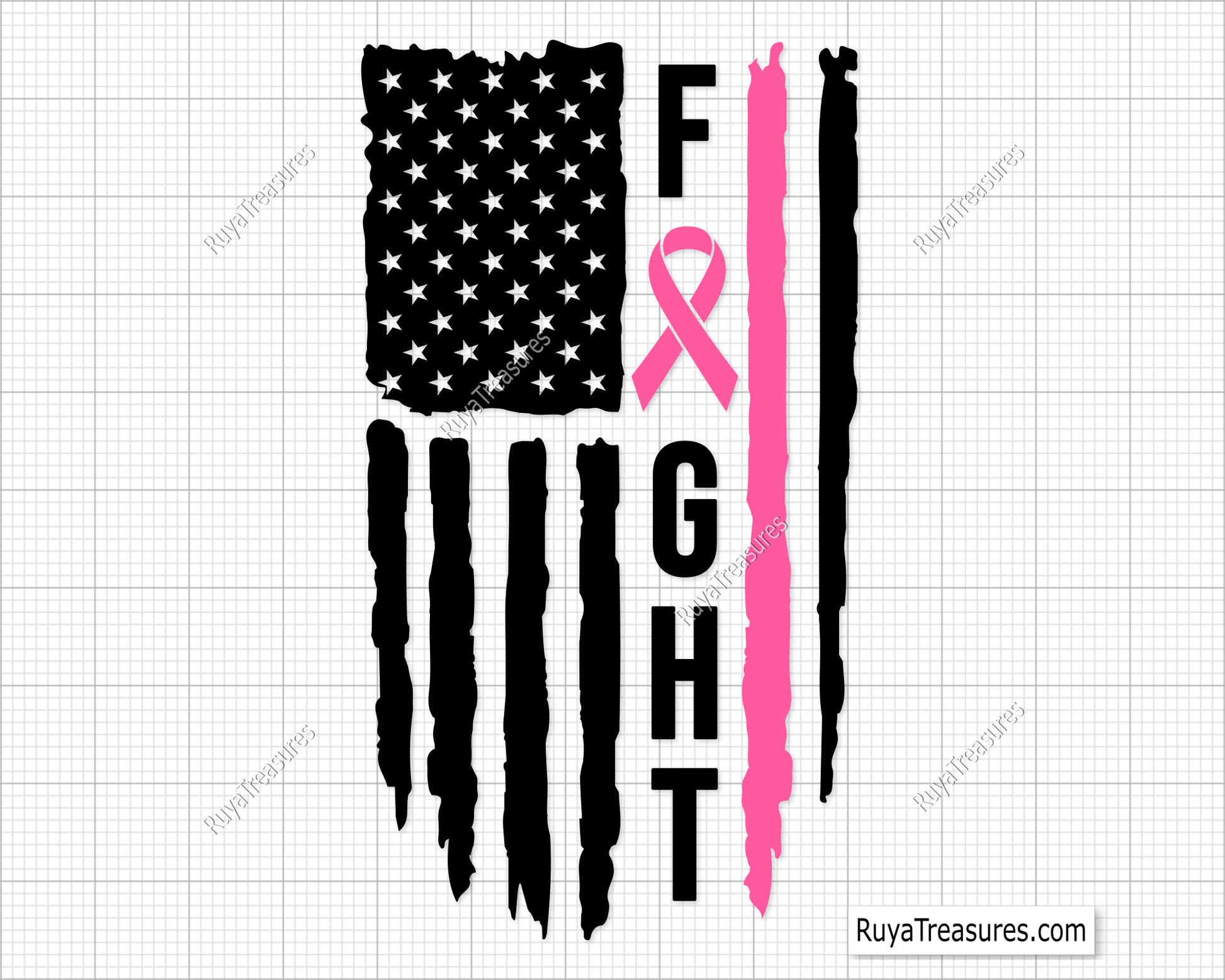 Breast Cancer Flag Svg