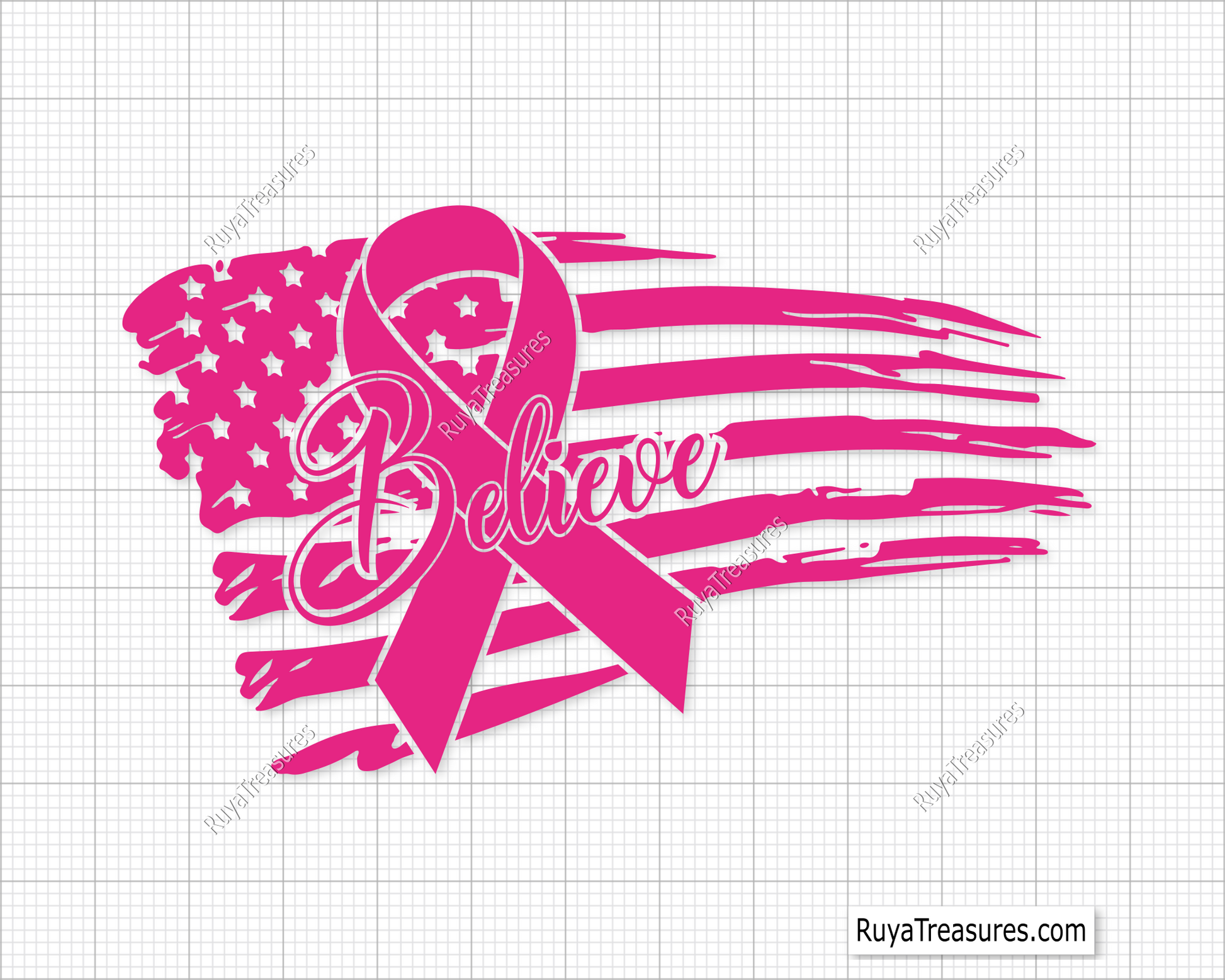 Breast Cancer Flag Svg