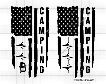 Camper Us Flag Svg
