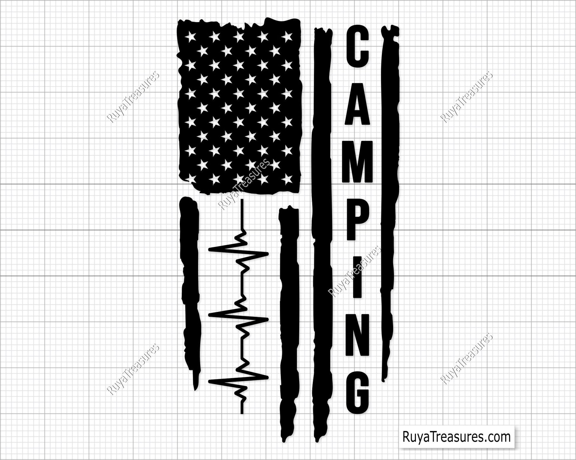 Camper Us Flag Svg