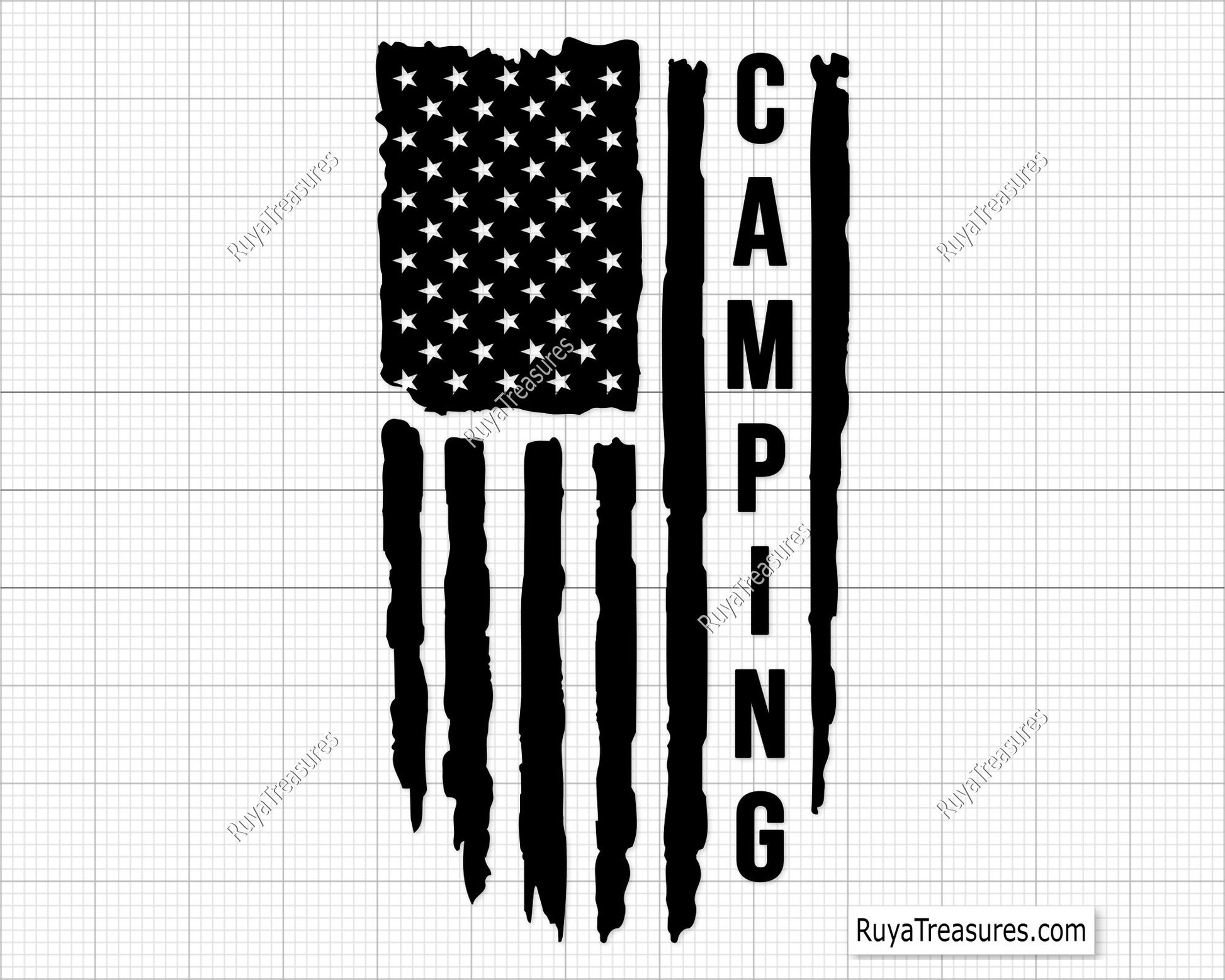 Camper Us Flag Svg