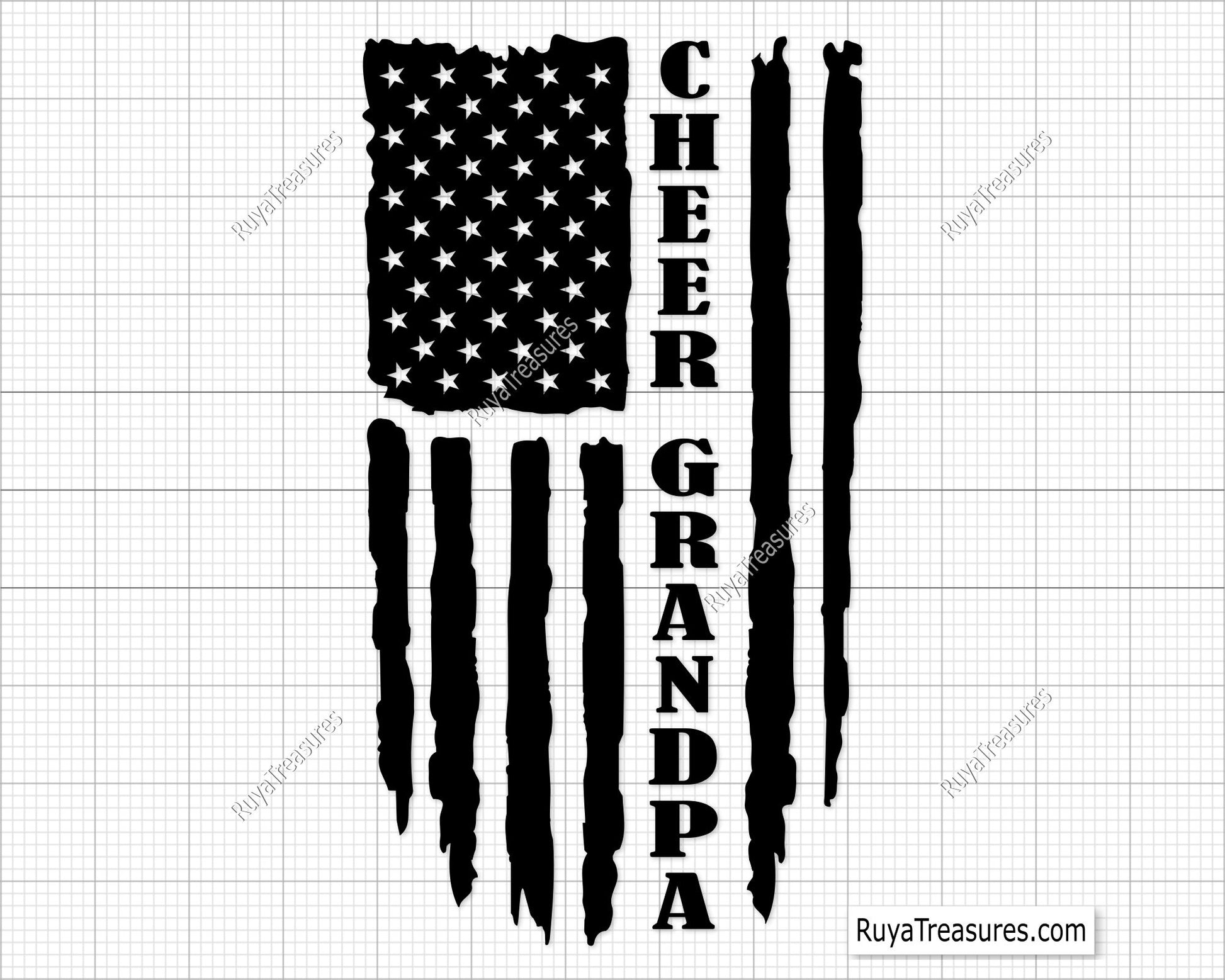 Cheer Grandpa Flag Svg