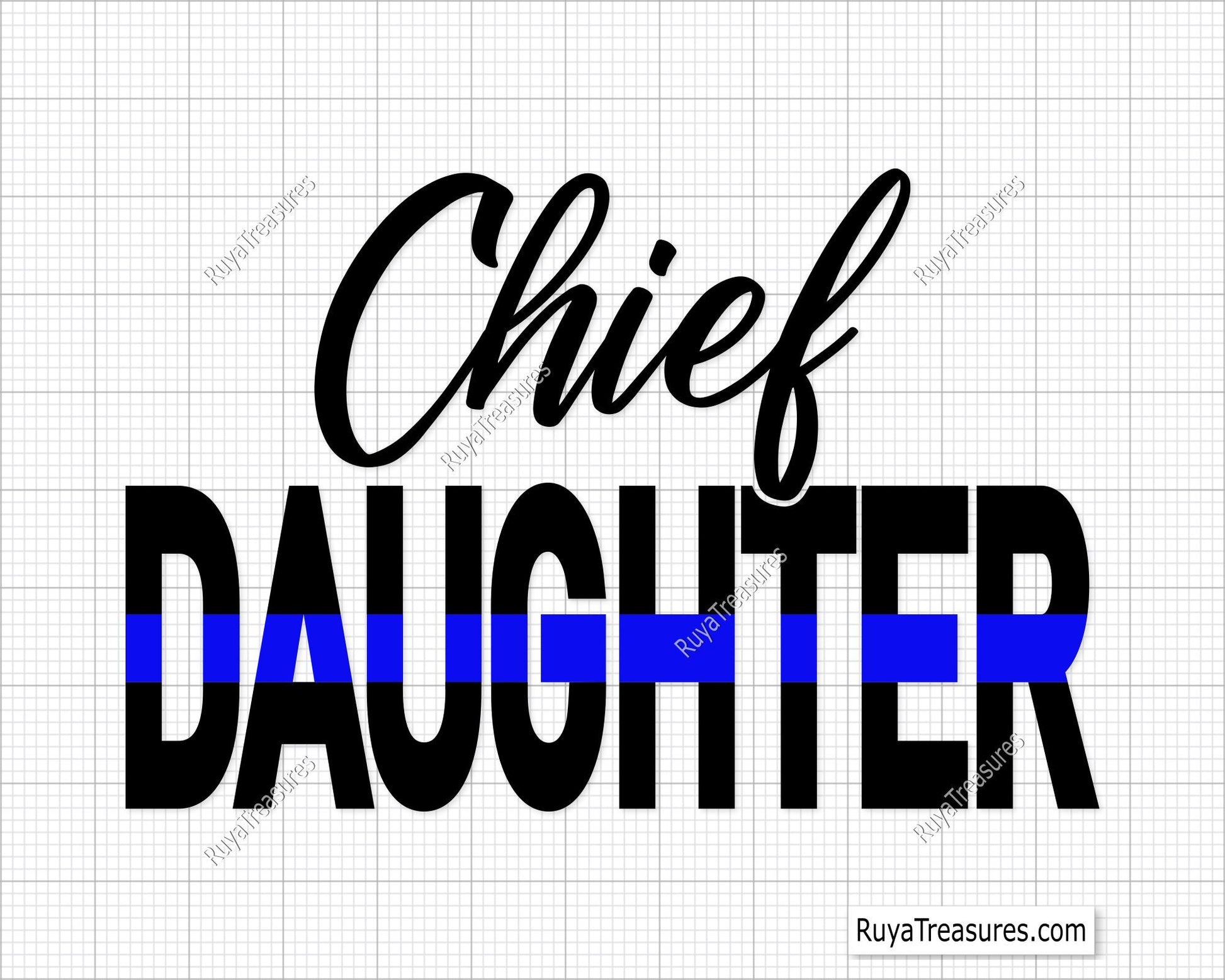 Chief Daughter Blue Line Svg