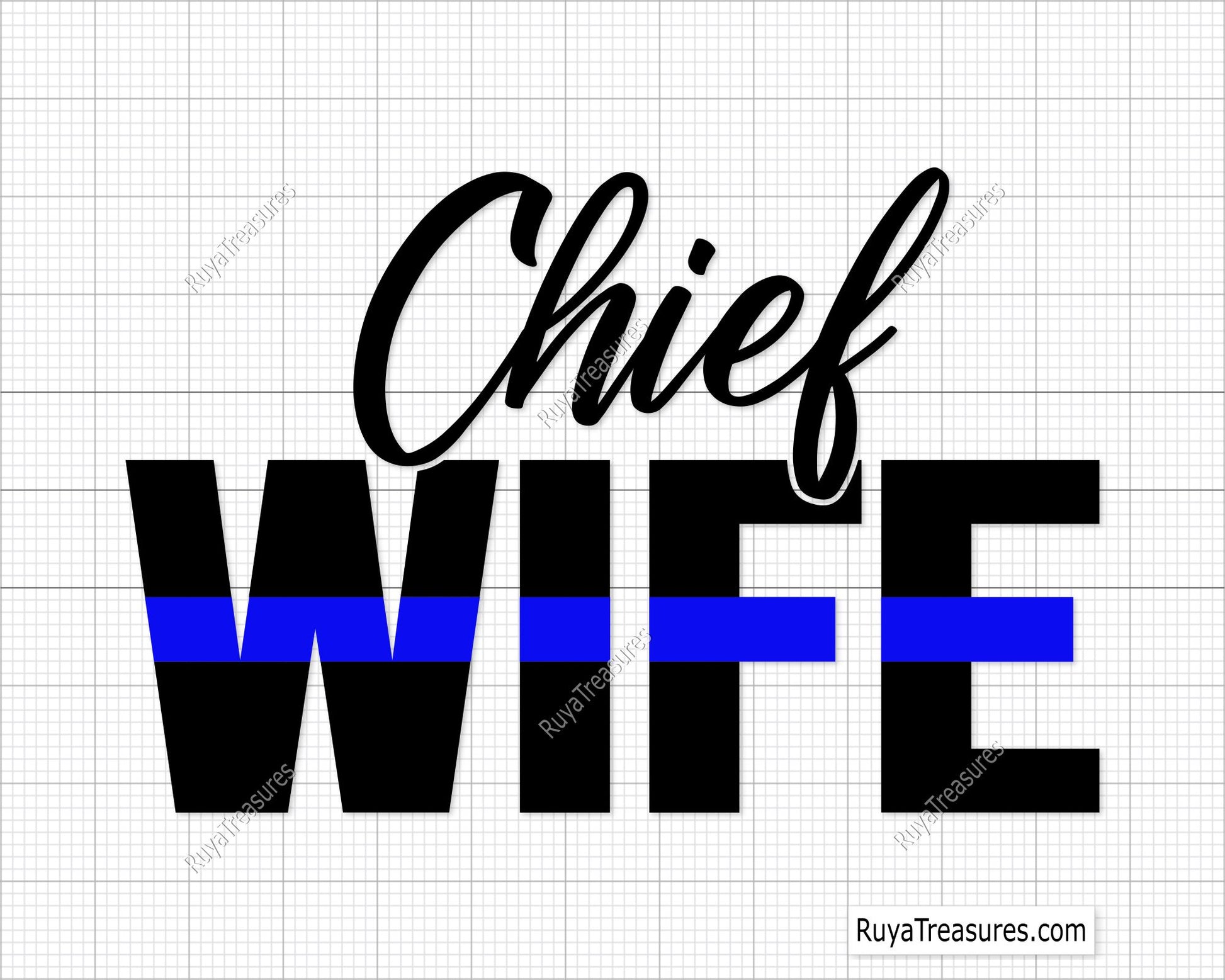 Chief Wife Blue Line Svg 