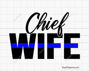 Chief Wife Blue Line Svg 