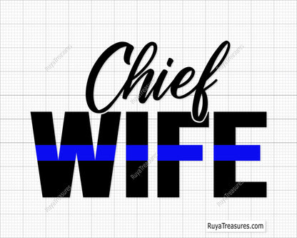 Chief Wife Blue Line Svg 