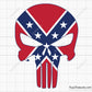 Confederate Punisher Skull Svg