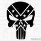 Confederate Punisher Skull Svg
