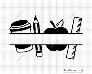 Personalized Teacher SVG with custom name and apple monogram, perfect for back-to-school and teacher appreciation gifts