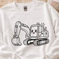 Cute Excavator SVG, Kawaii Construction Digger Cut File Design