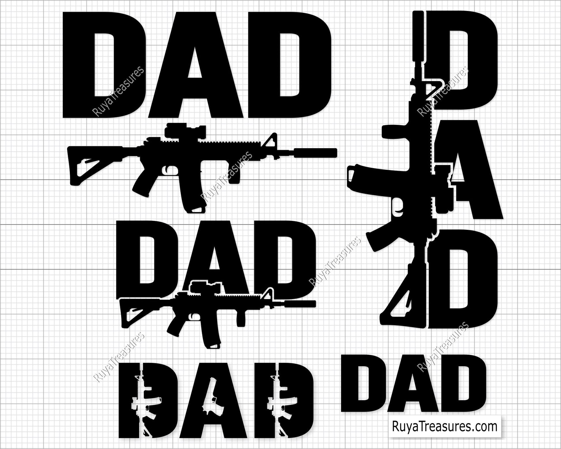 Dad And Guns 01 Svg