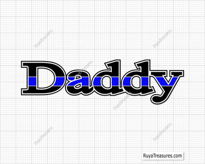 Daddy Thin Blue Line Svg
