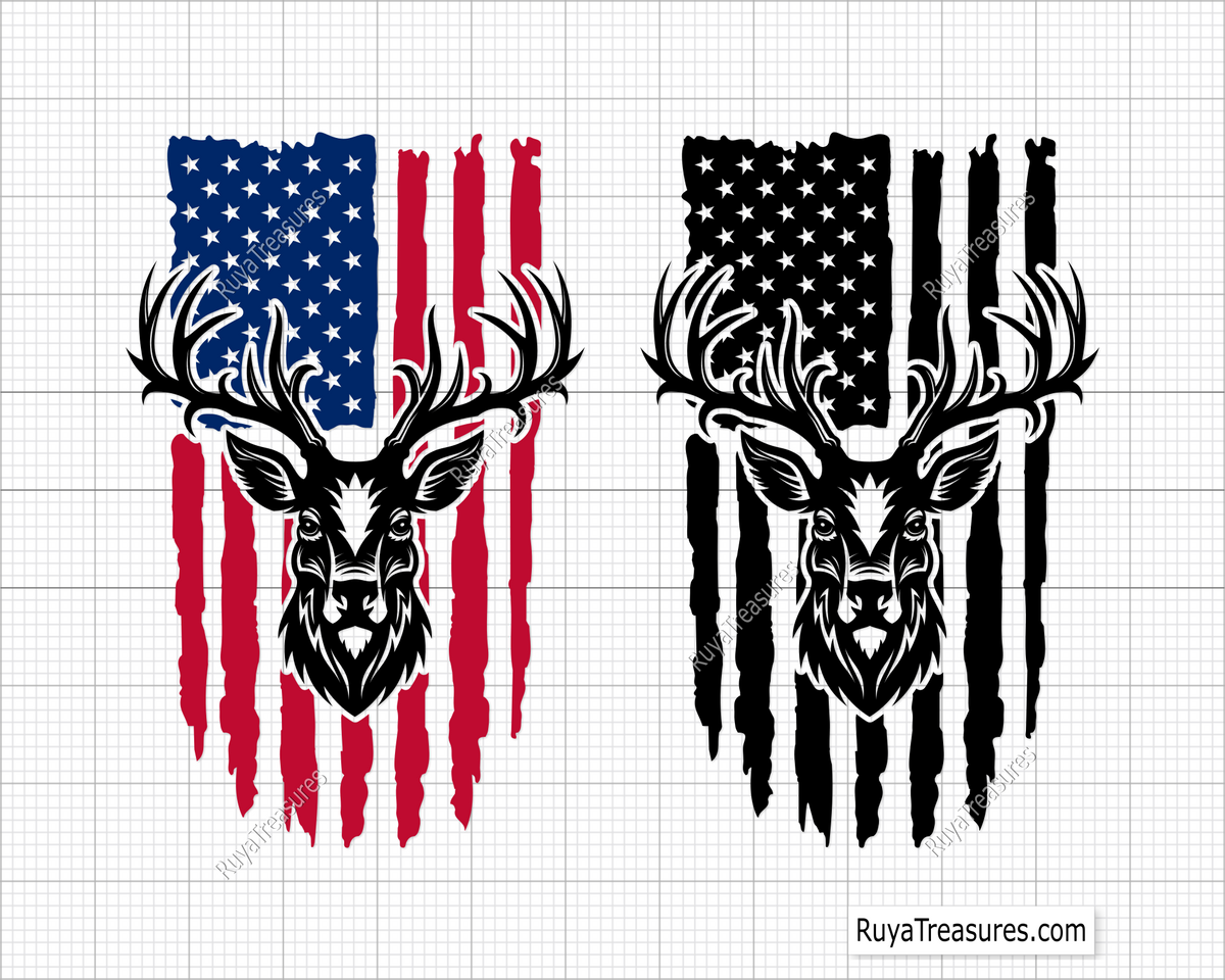 Deer Flag Svg