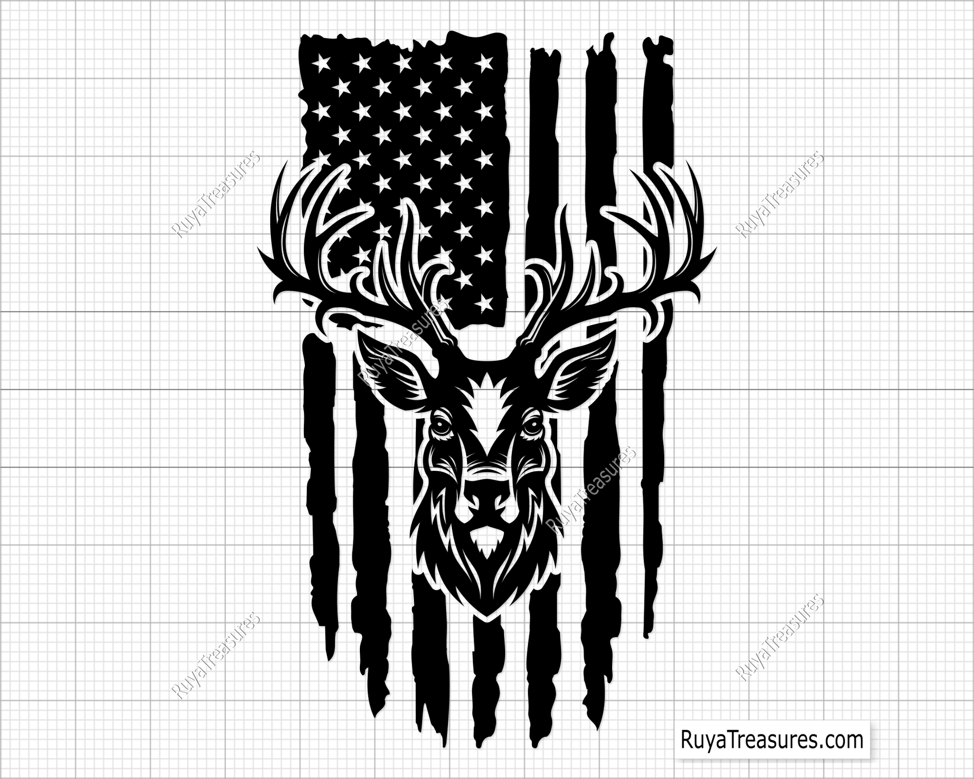 Deer Flag Svg