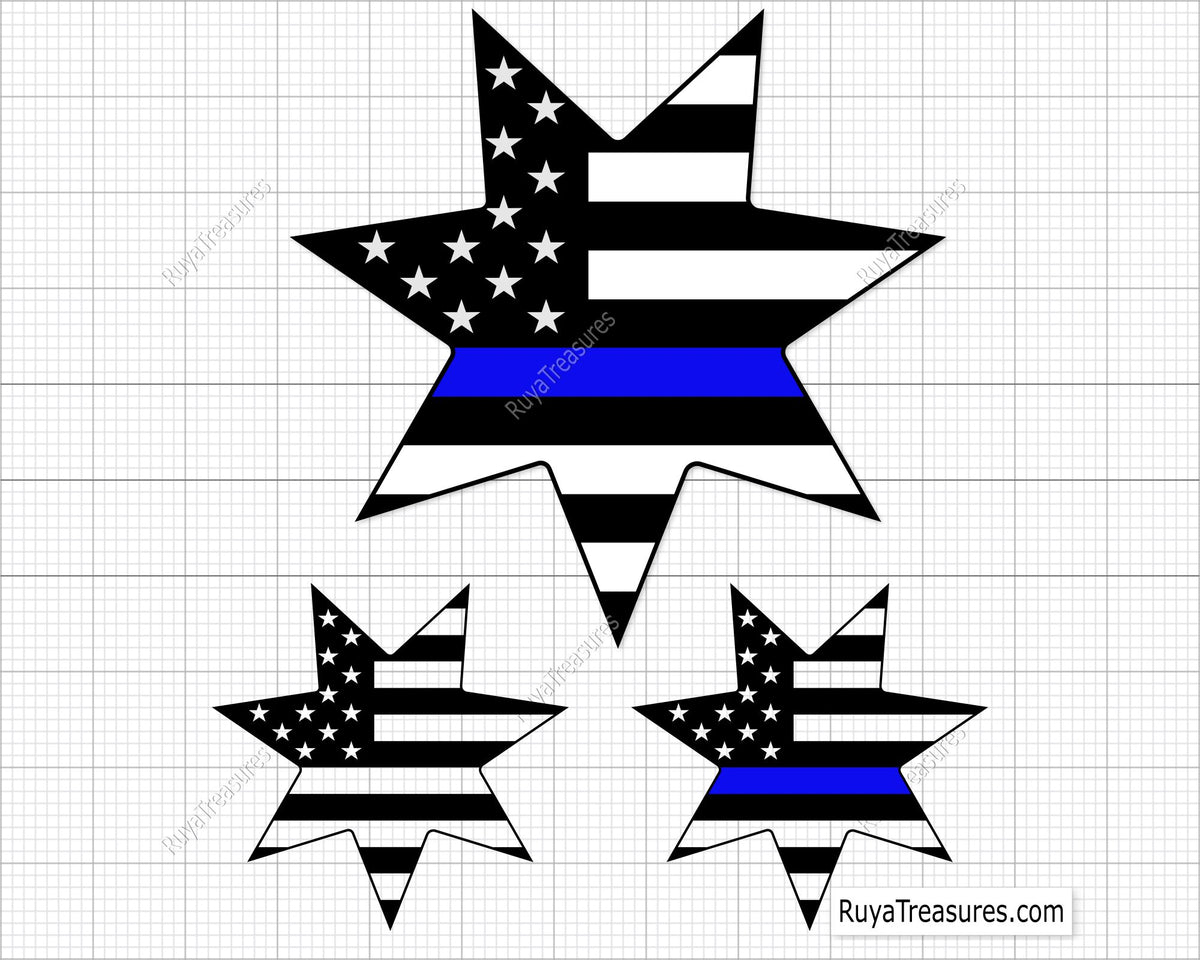 Deputy Sheriff Badge Blue Line Svg 