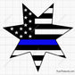 Deputy Sheriff Badge Blue Line Svg 