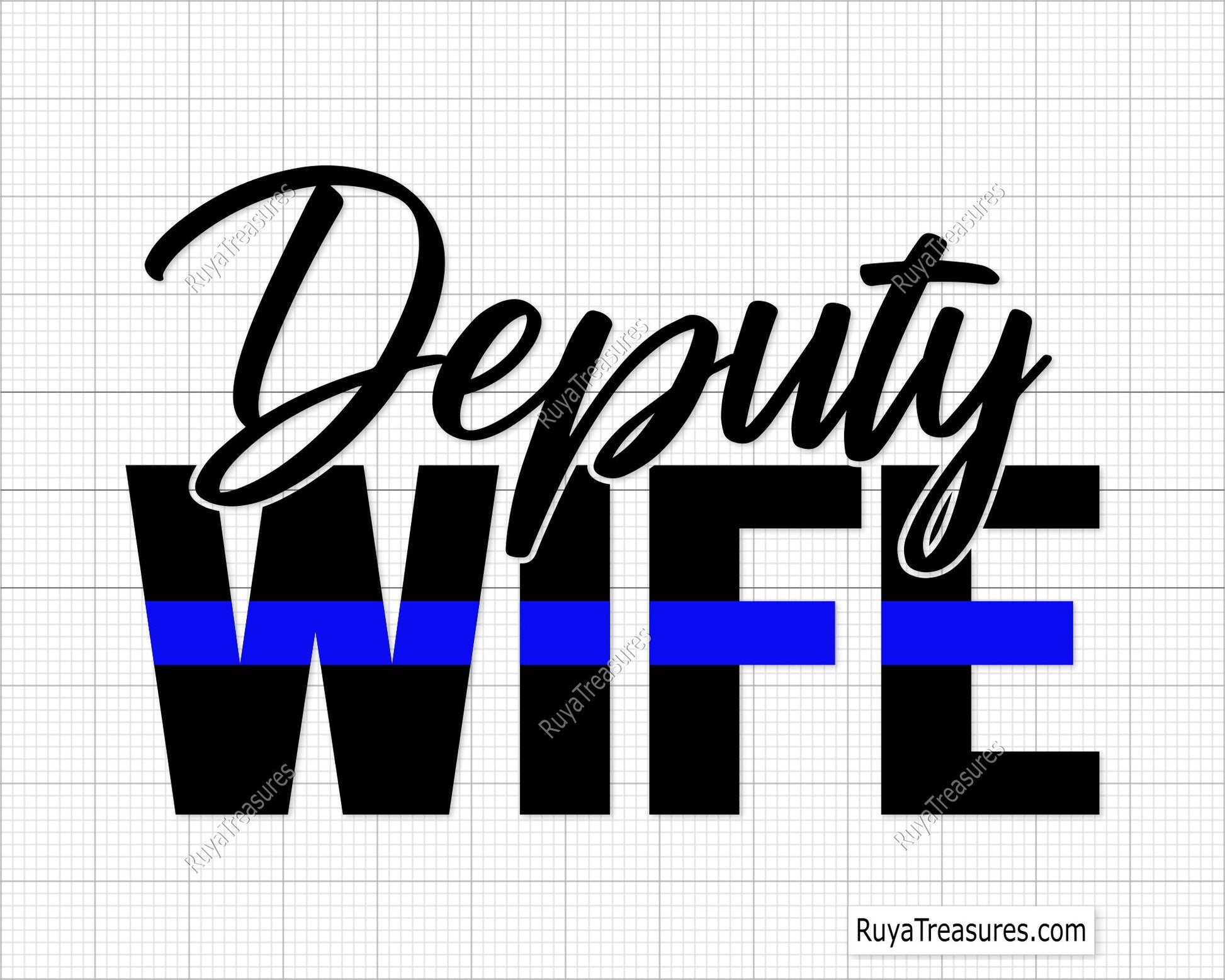 Deputy Wife Blue Line Svg