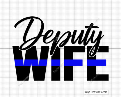 Deputy Wife Blue Line Svg