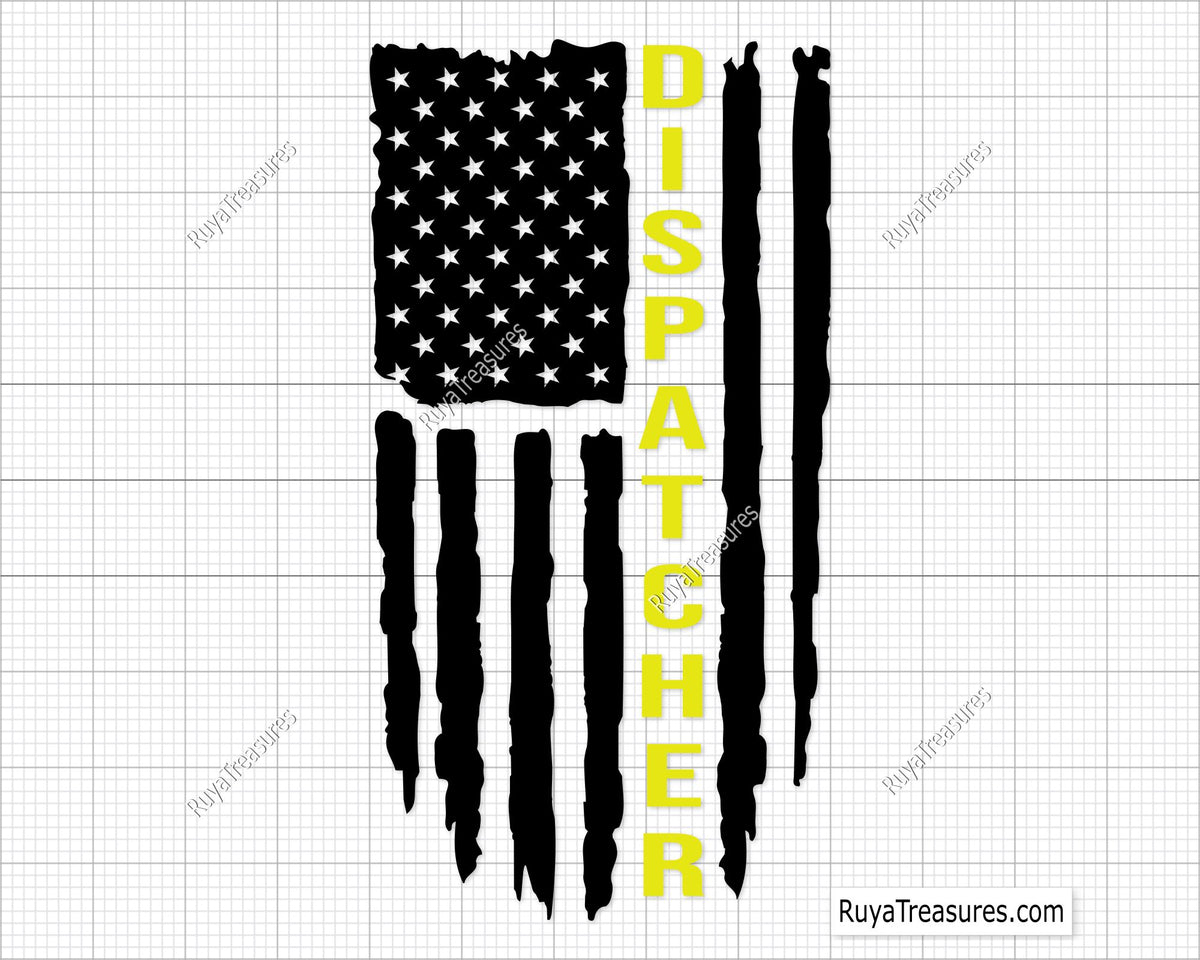 Dispatch Flag Rounded 911 Dispatcher Flag Svg Png, Dispatch Svg, Thin Gold Line Flag Svg