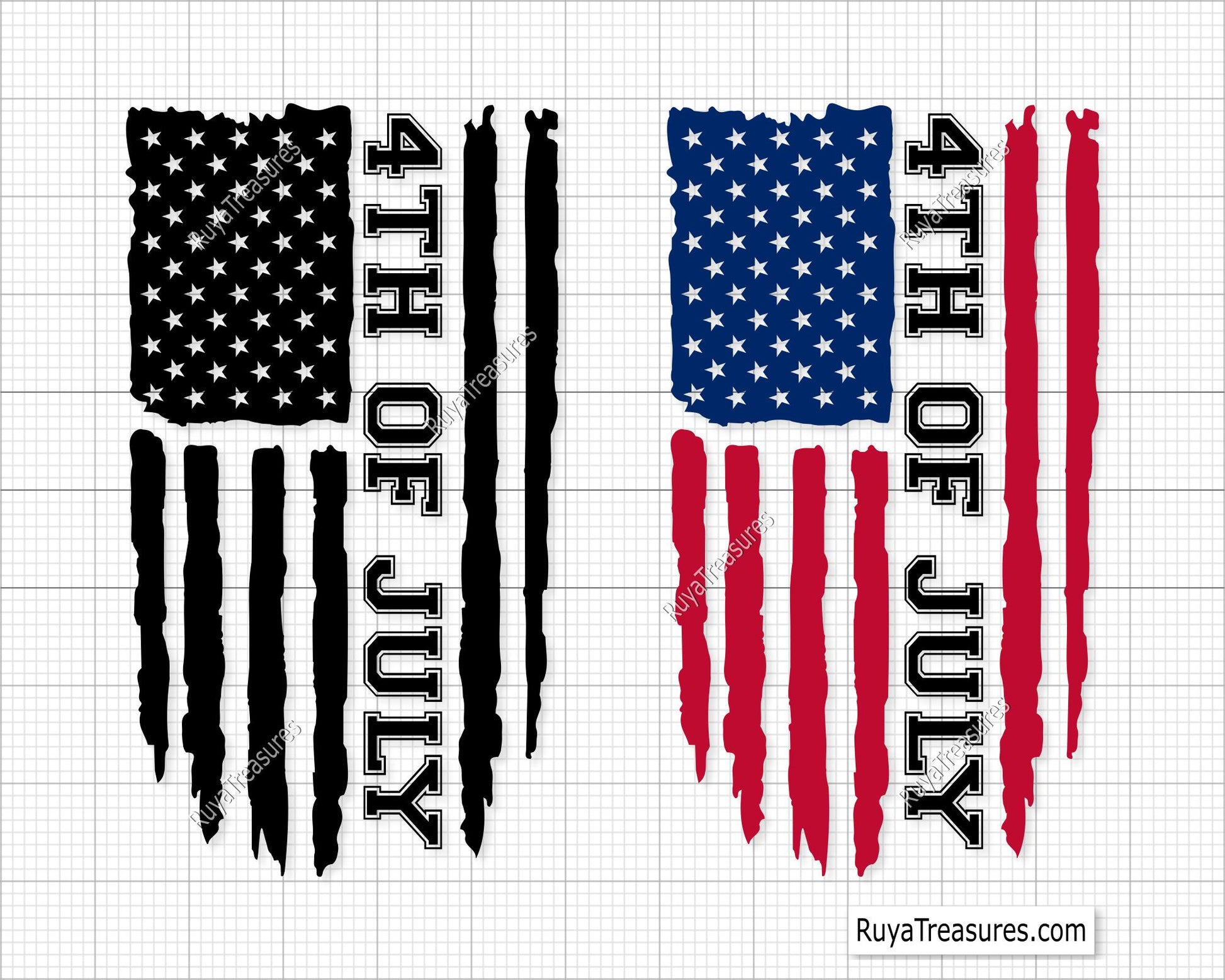 4th of July Flag Svg