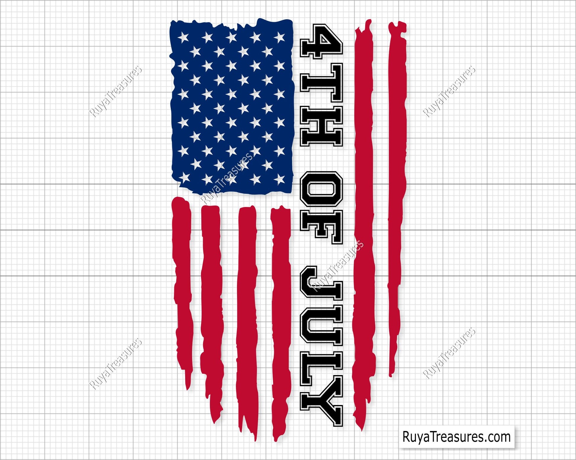 Distressed American Flag 4th Of July Svg Png