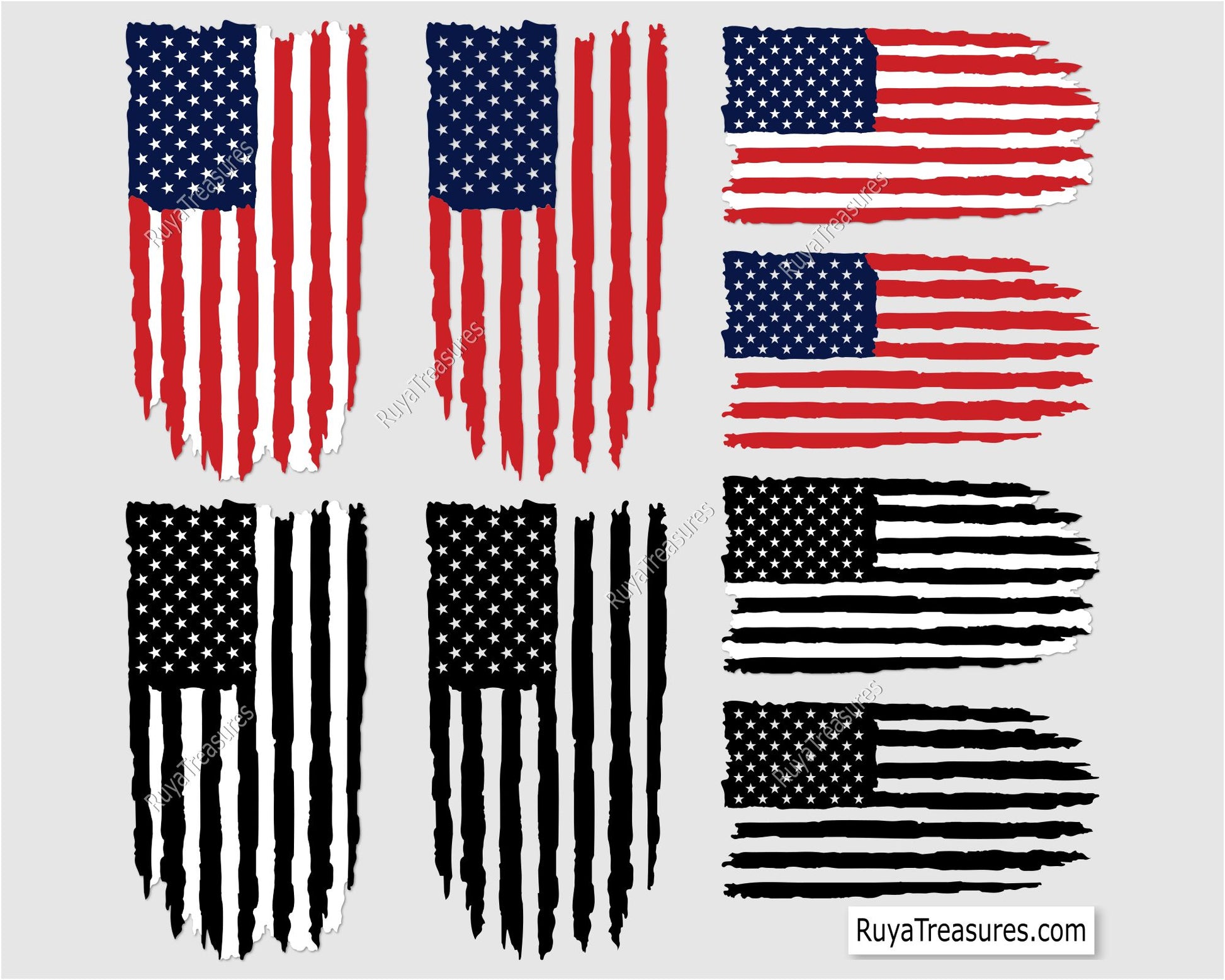 Distressed American Flag Svg
