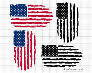 Distressed American Flag Svg