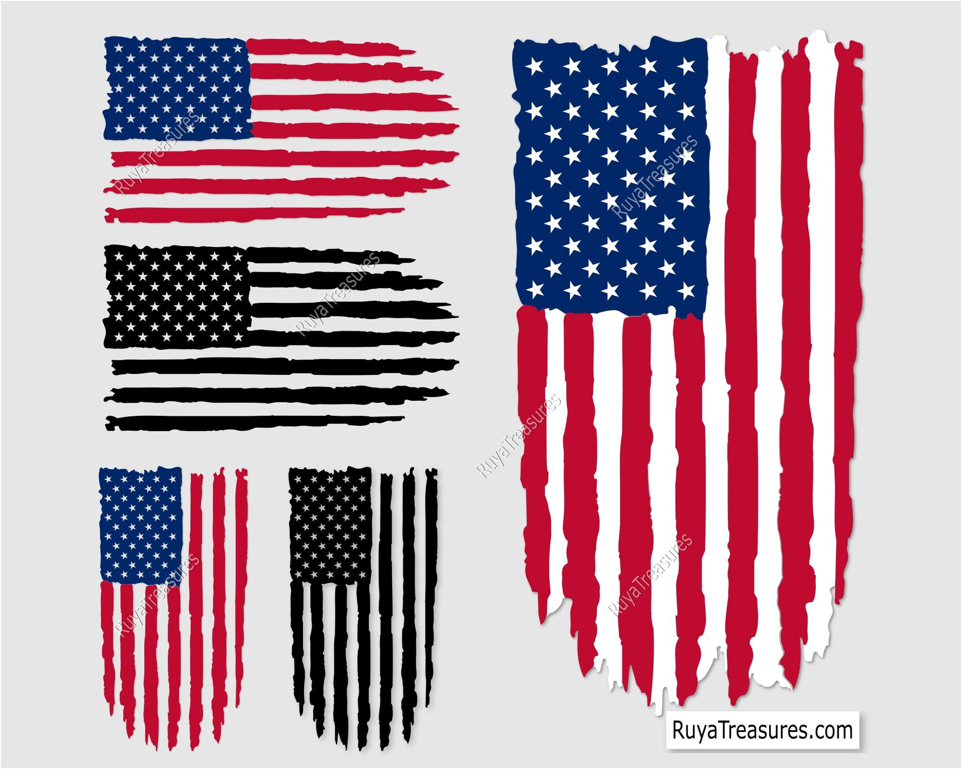 Distressed American Flag Svg