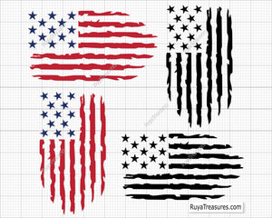 Distressed American Flag Svg