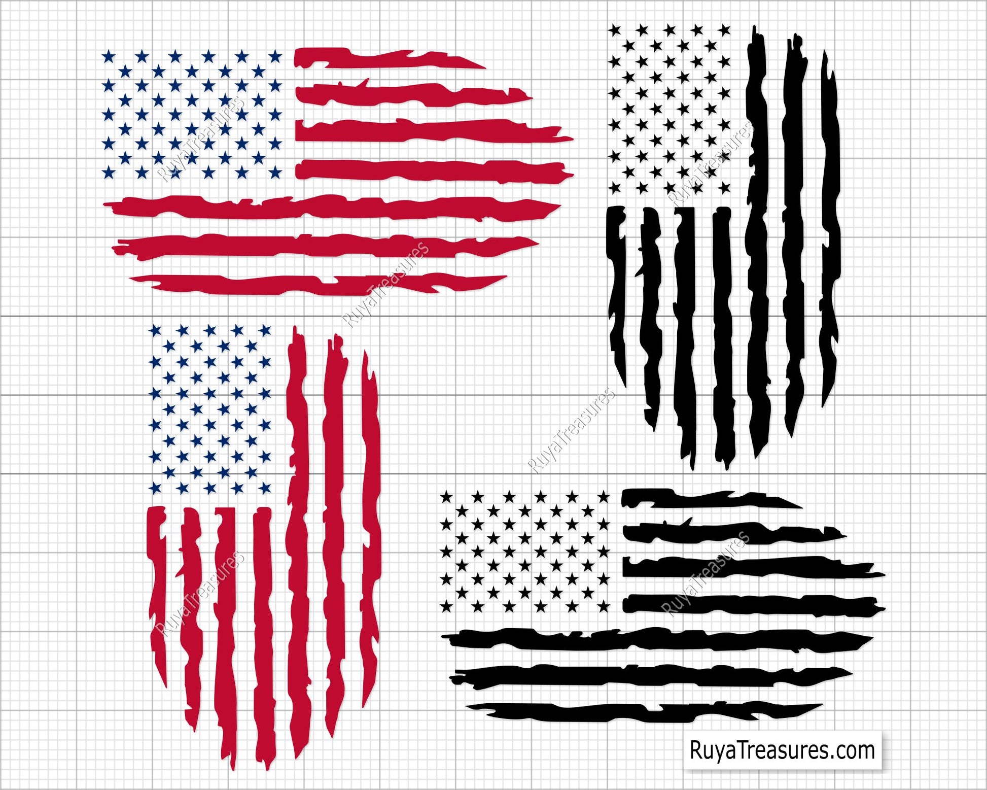 Distressed American Flag Svg 