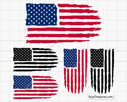 Distressed Flag Svg, 4th Of July Svg, USA Flag Svg, Grunge Flag Svg