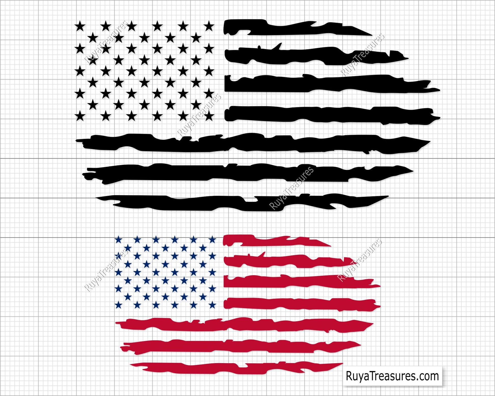 Distressed American Flag Svg 01
