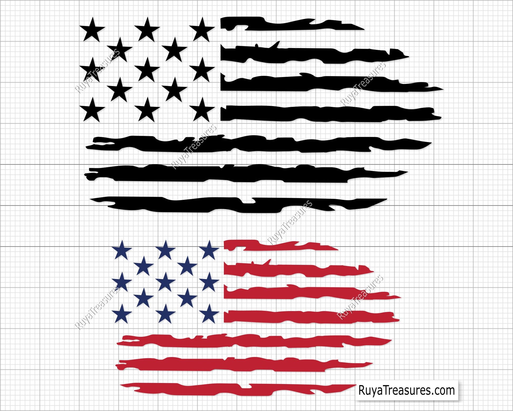 Distressed American Flag Svg