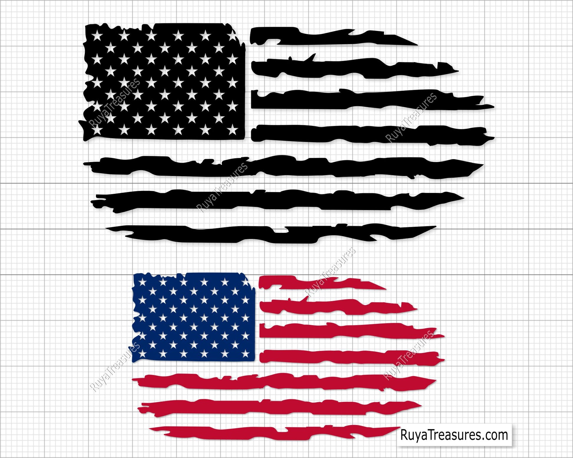 Distressed American Flag Svg
