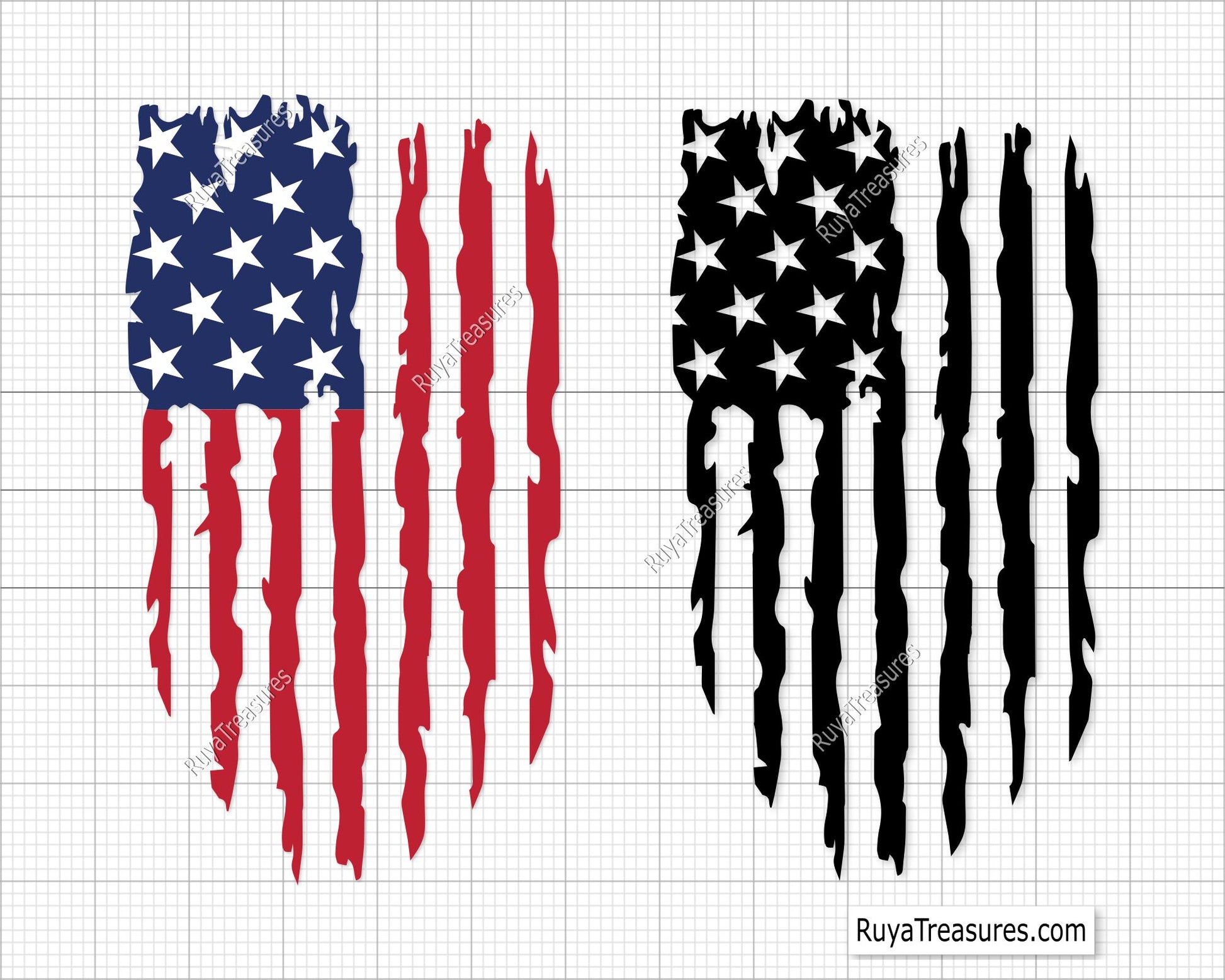Distressed American Flag Svg