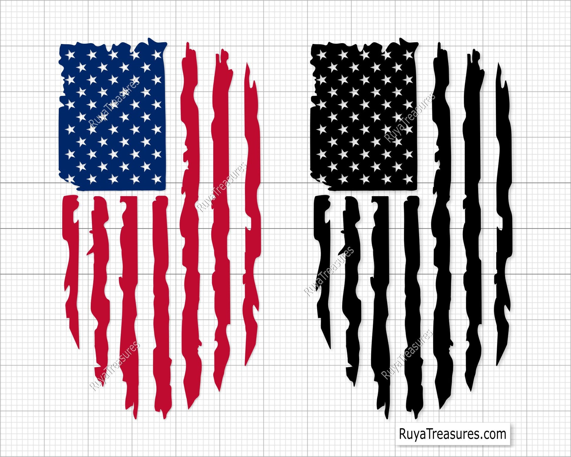 Distressed American Flag Svg