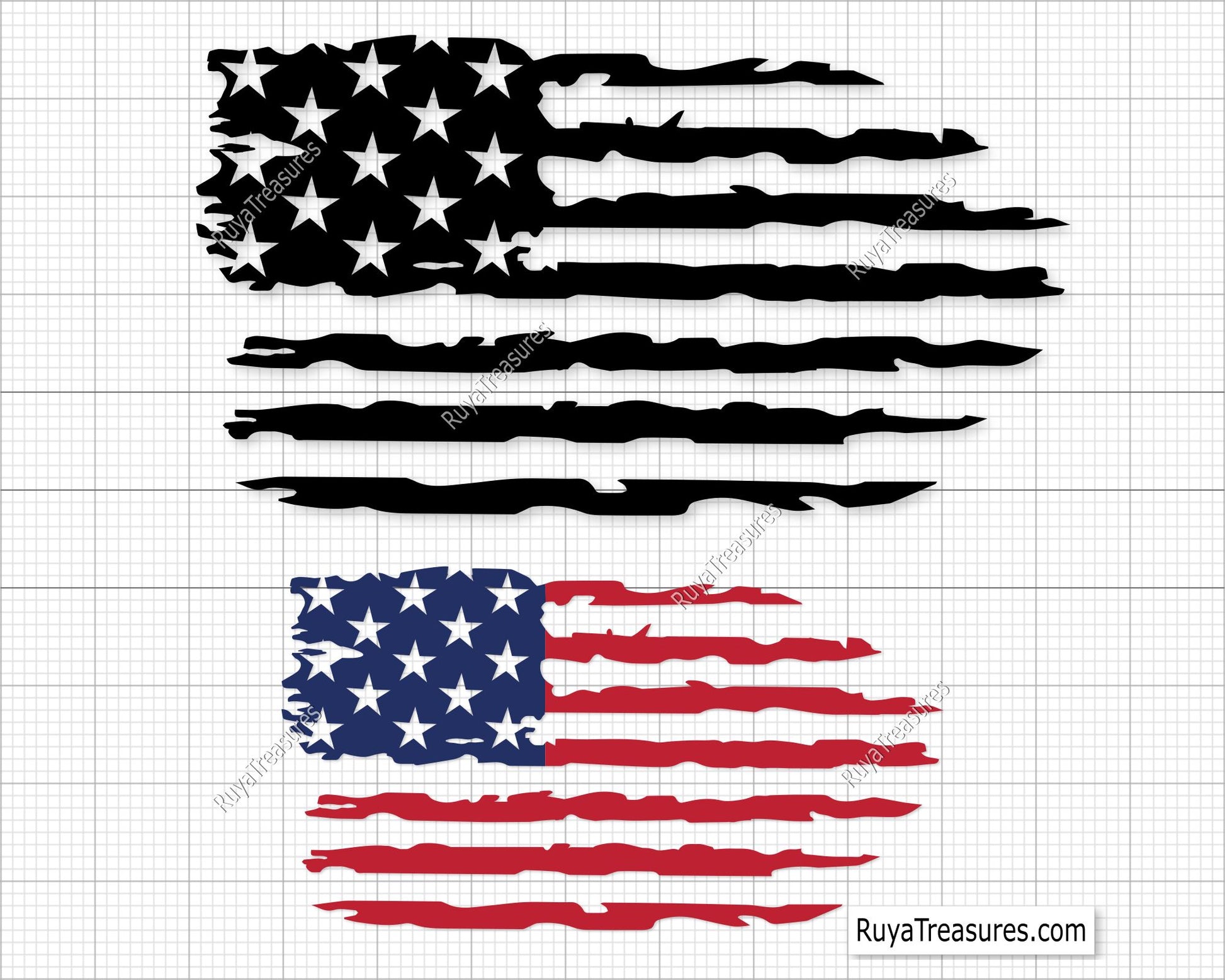 Distressed American Flag Svg