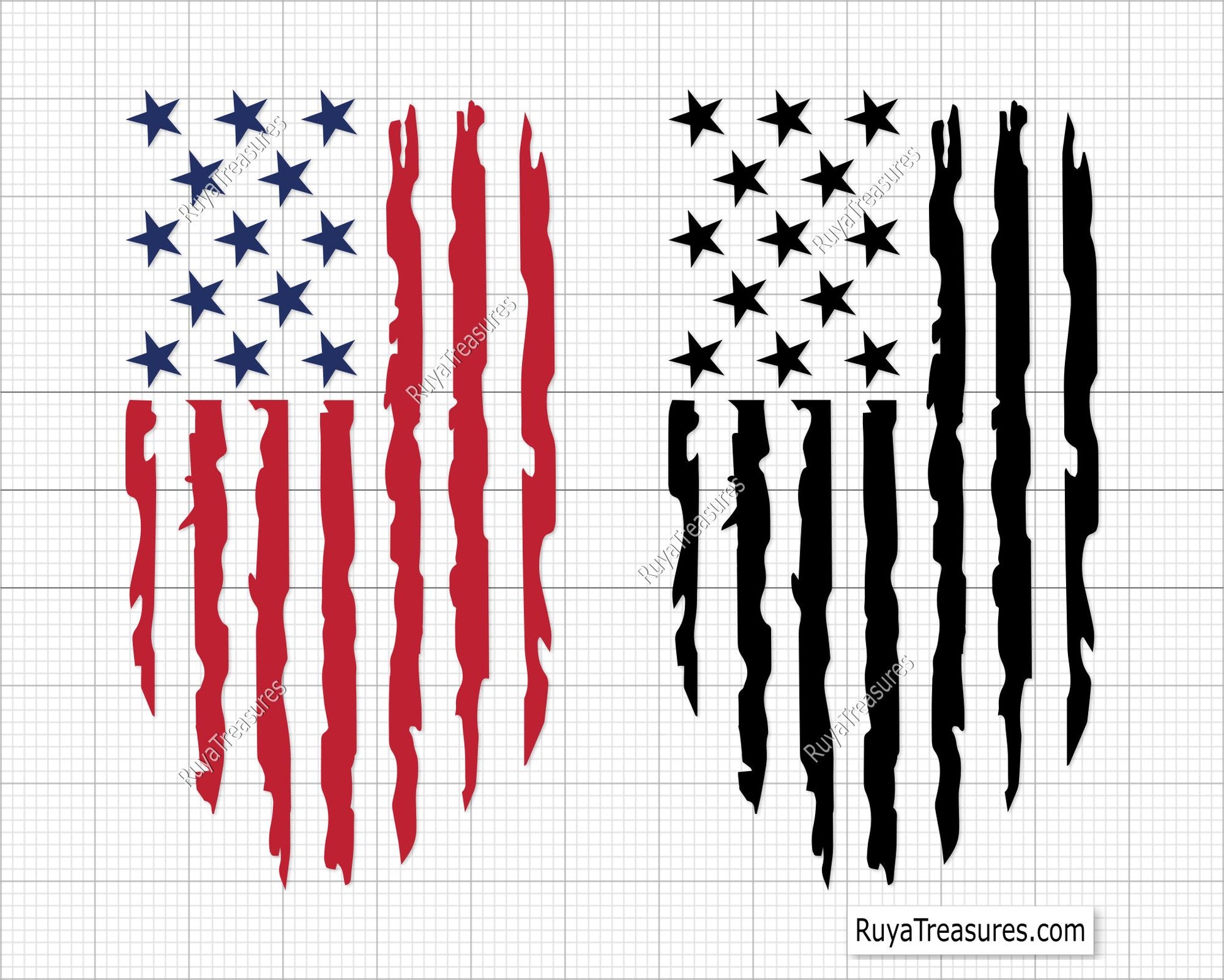 Distressed American Flag Svg