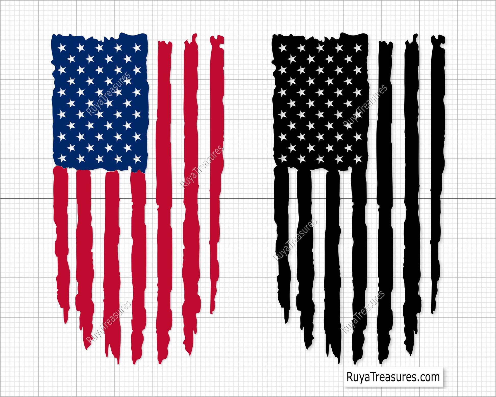 Distressed American Flag Svg
