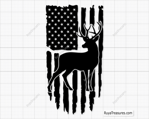 Distressed Deer Flag svg