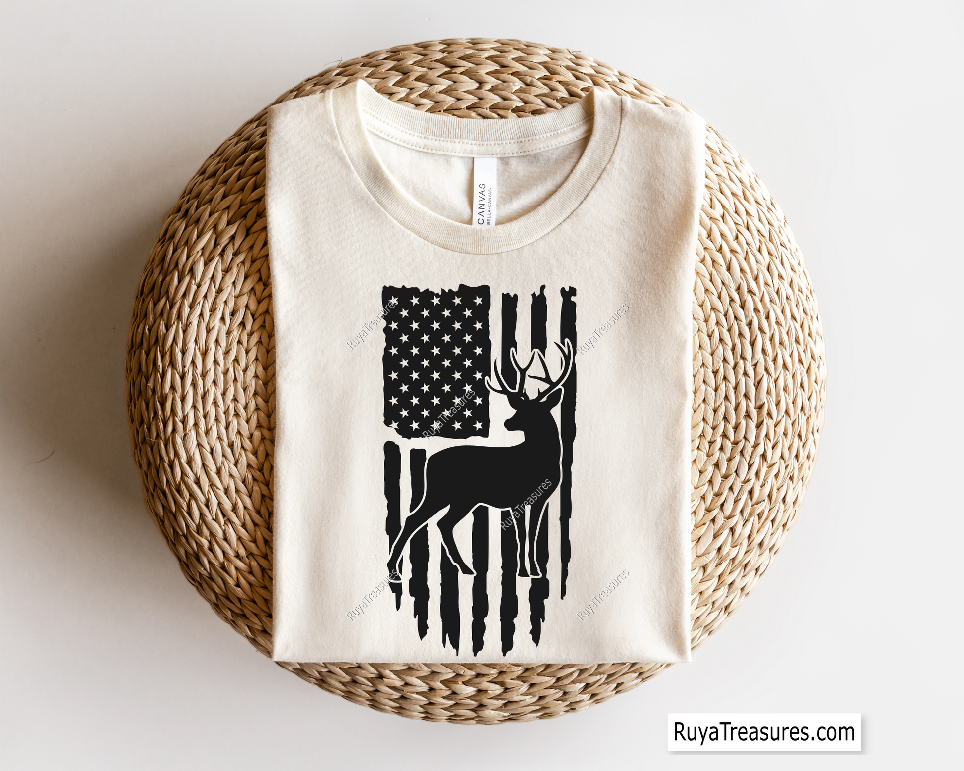 Distressed Deer Flag svg